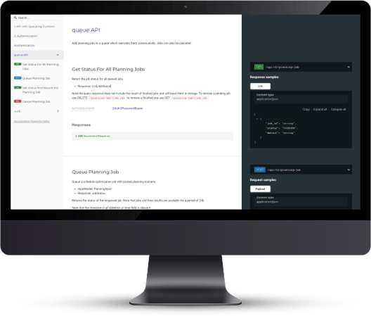 PLANNING API Screen