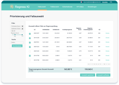 Ef­fi­zi­en­te­re und bes­se­re Ent­schei­dun­gen in der Vor­gangs­be­ar­bei­tung durch Natural Language Processing und Maschinelles Lernen. Intuitive Nutzeroberfläche für einfache Navigation.